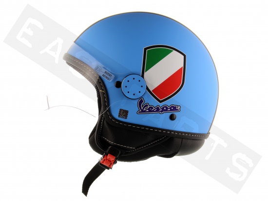 Piaggio Helm Demi Jet VESPA V-Stripes Blau Azur (Visier geformt)